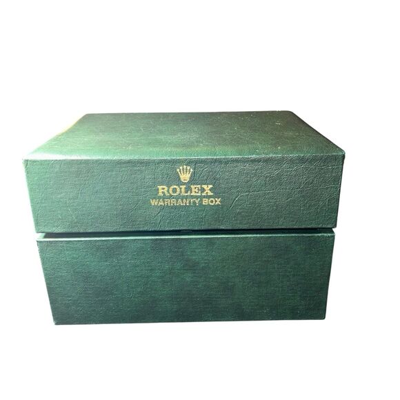 Vintage Rolex Warranty Box Green Dealer Case Two-Compartment Storage Very Rare